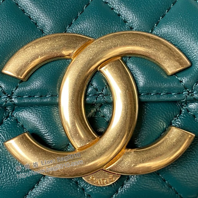 Chanel專櫃新款23p大logo鏈條包 中號AS3207 香奈兒復古油蠟皮腋下包單肩斜挎女包 djc5415